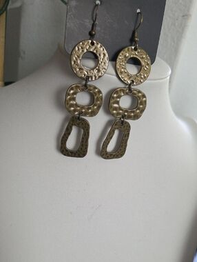 Paparazzi Brass Textured Dangle Earrings NWT